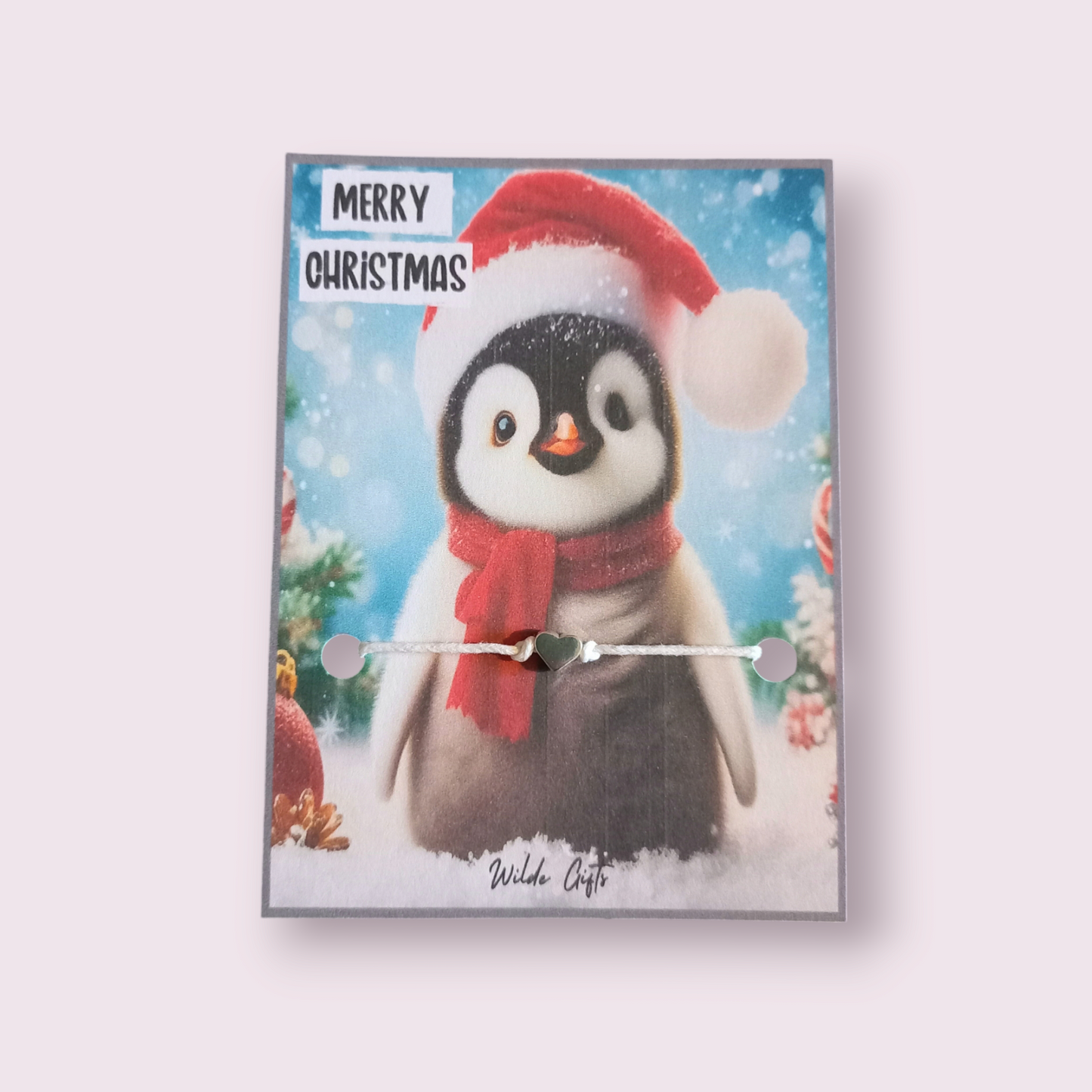 Penguin merry Christmas wish bracelet (wb1321)