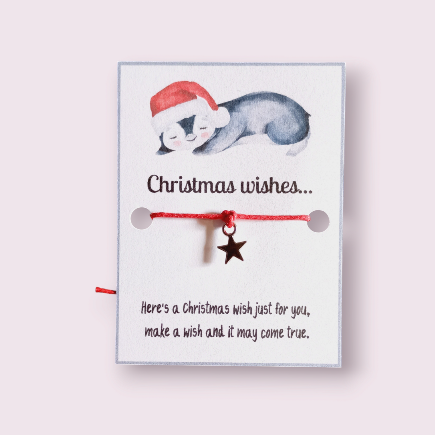 Penguin Christmas Wishes mini wish bracelet (WB607)