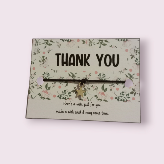 5, 10, 20,  Thank you floral mini wish bracelets (WB1117)