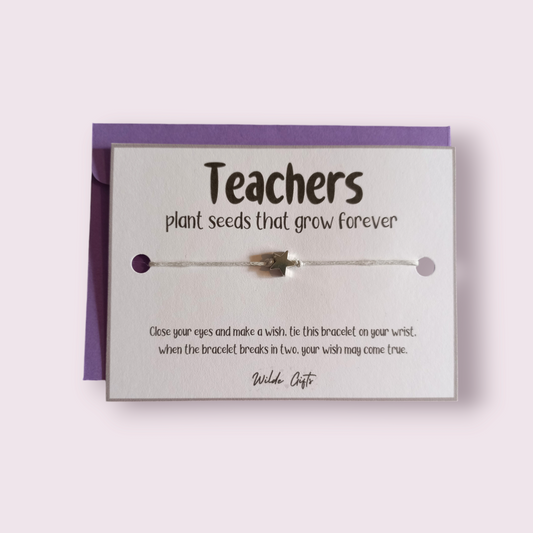 Teachers plant seeds that grow forever wish bracelet (WB753)