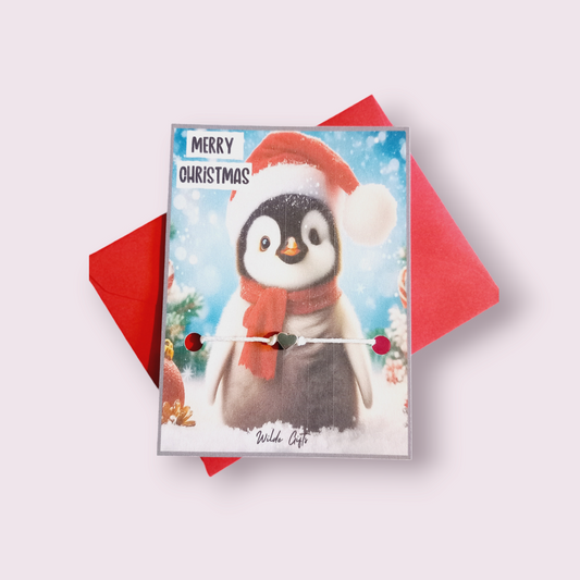 Penguin merry Christmas wish bracelet (wb1321)