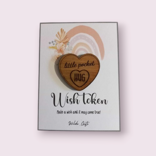 Floral Rainbow Wish Token Pocket Hug (OH34)