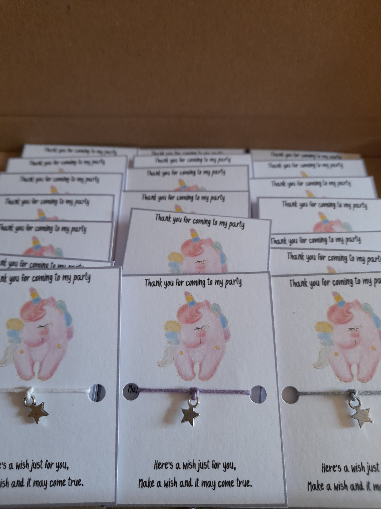 10 x Unicorn Party Mini wish bracelets (WB664)