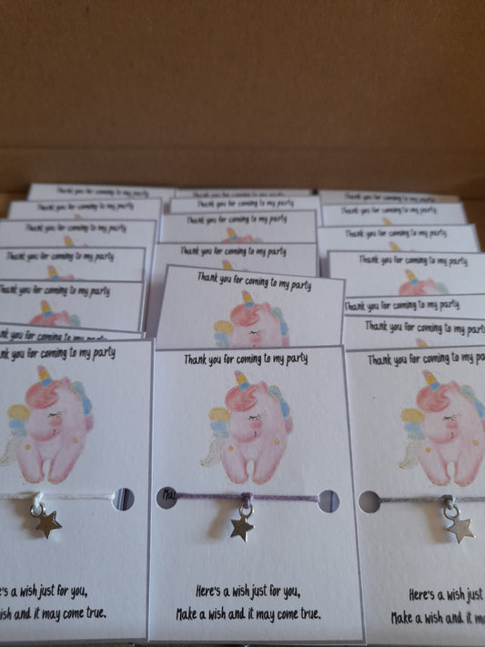 10 x Unicorn Party Mini wish bracelets (WB664)