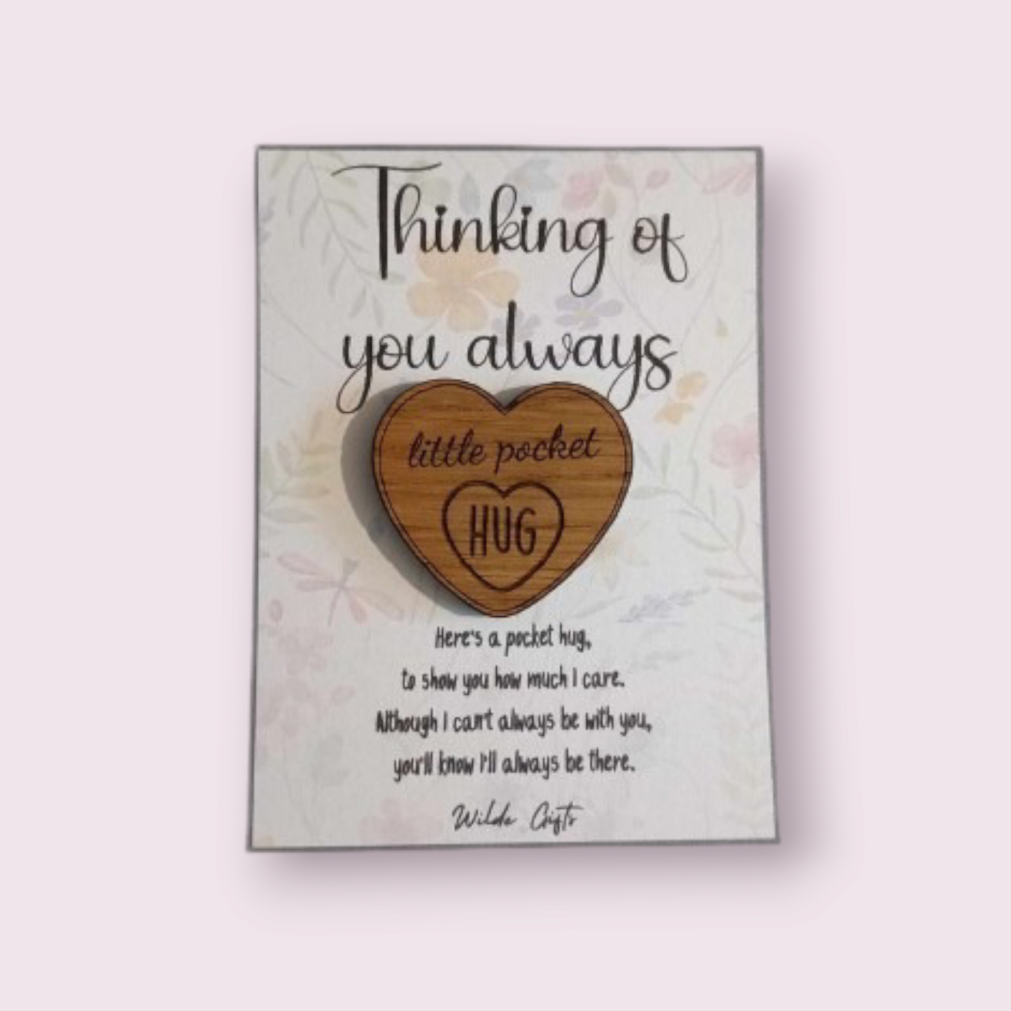 Thinking of you always token oak pocket hug (OH28)