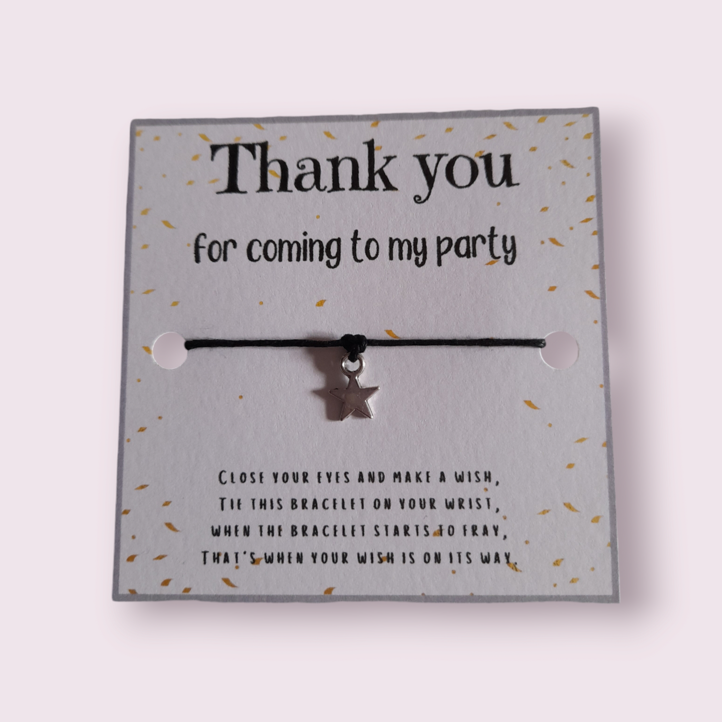 10 x Thank you for coming to my party mini  wish bracelets (WB949)