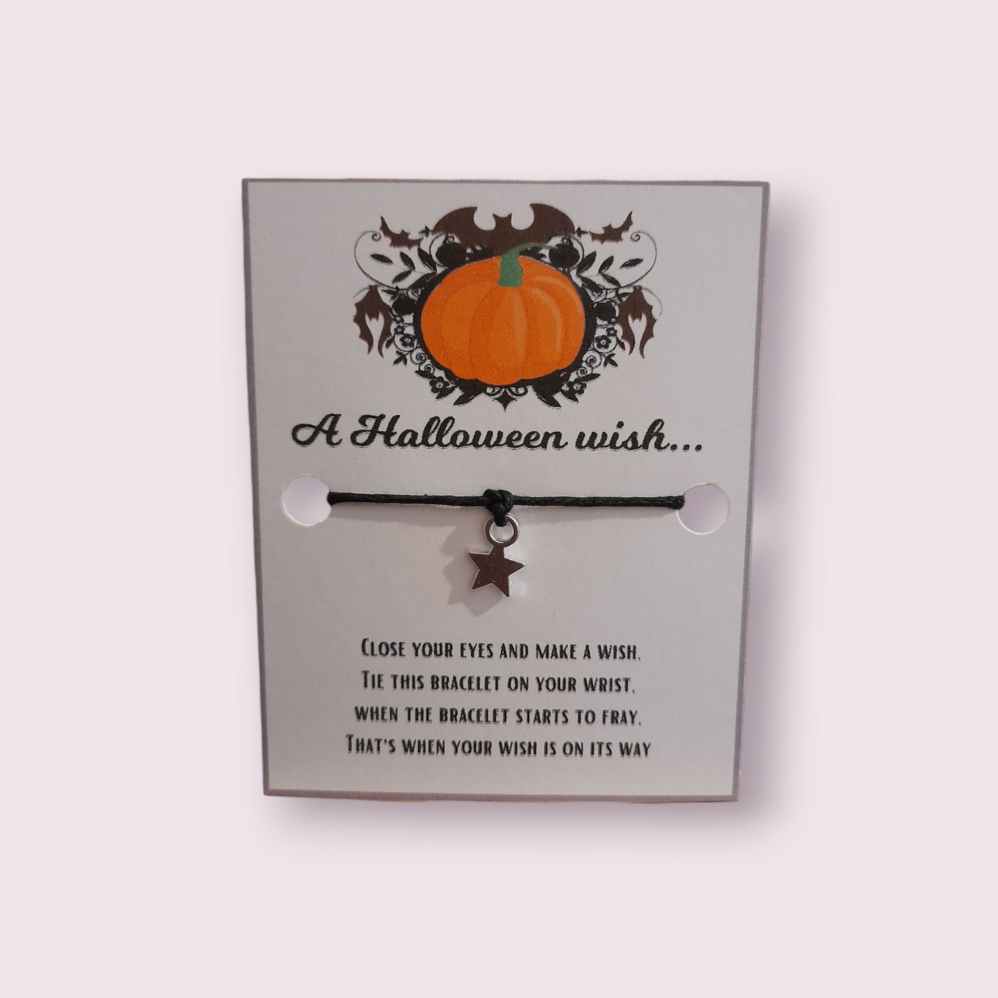 Halloween pumpkin mini wish bracelet (WB586)