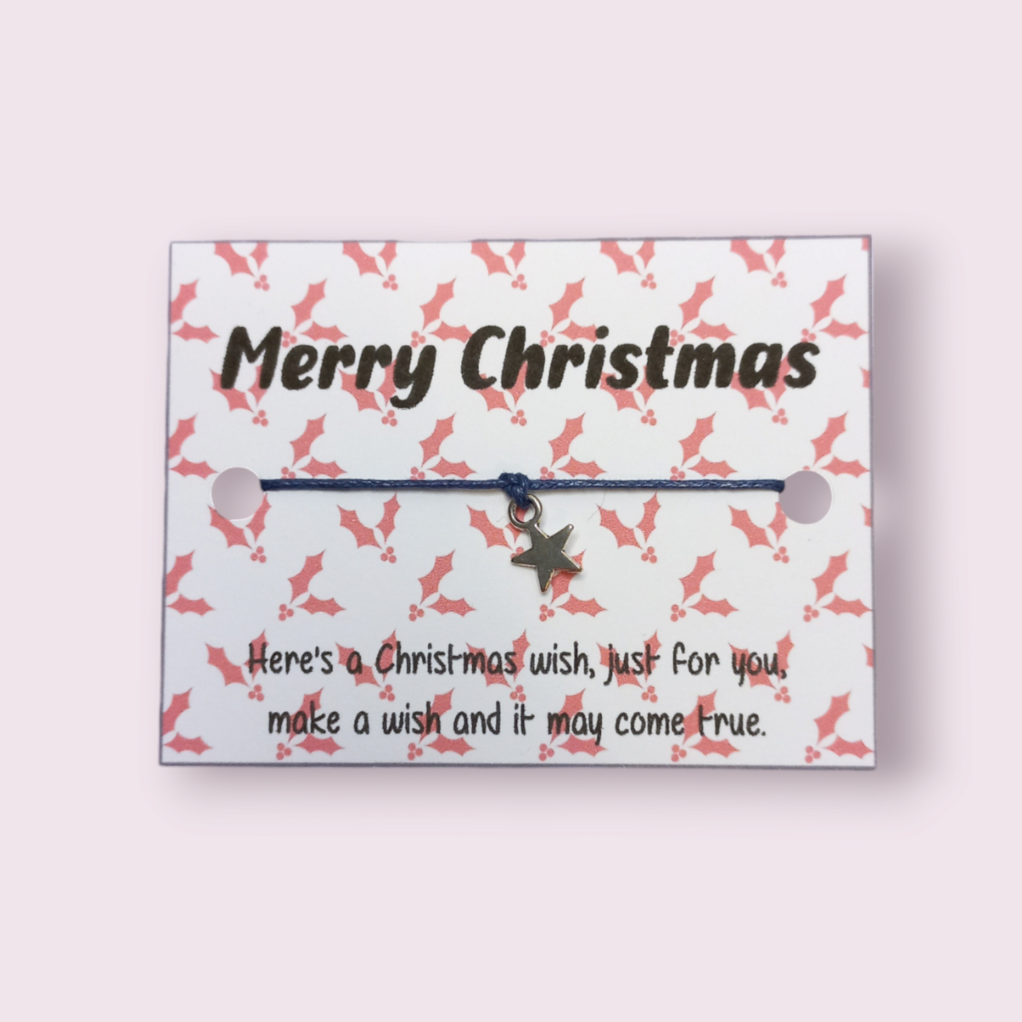 Holly Merry christmas Mini wish bracelet (WB1062)