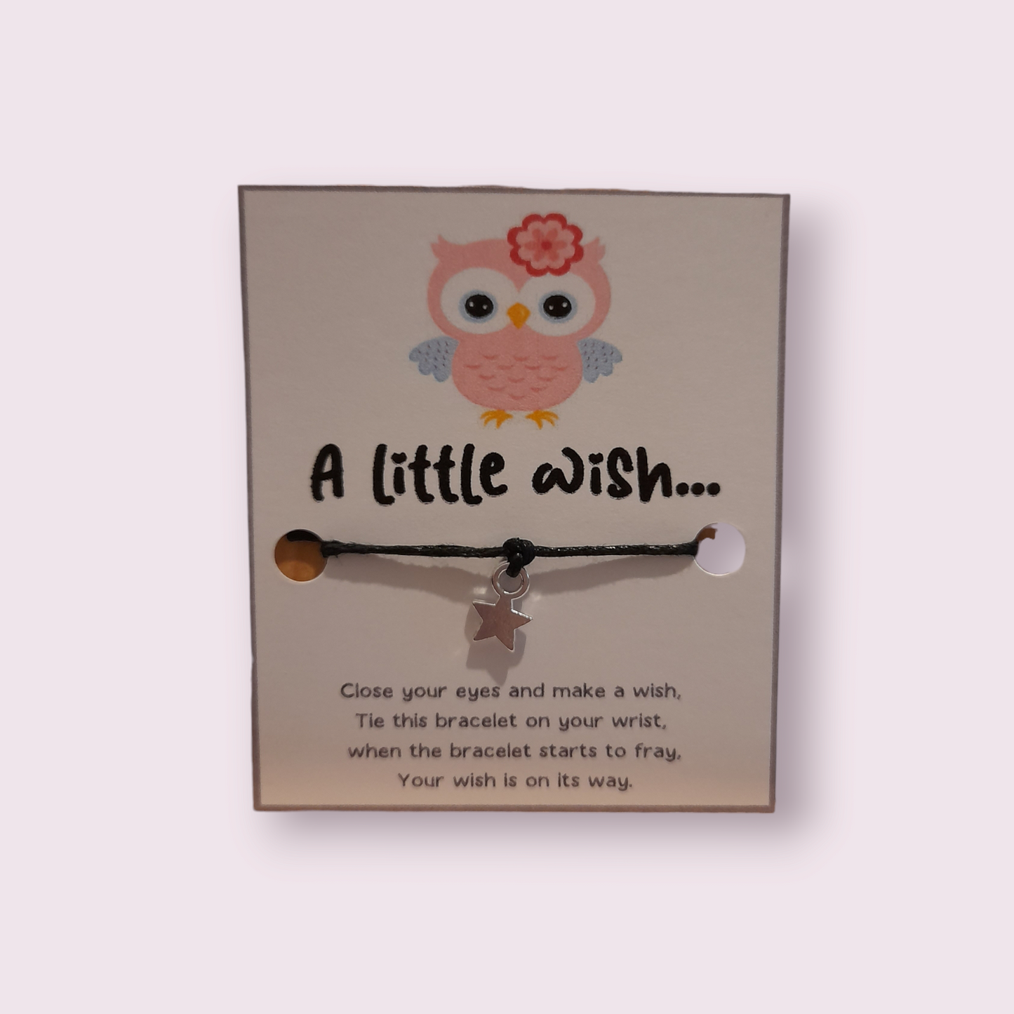 Pink Owl Mini Wish bracelet (WB526)