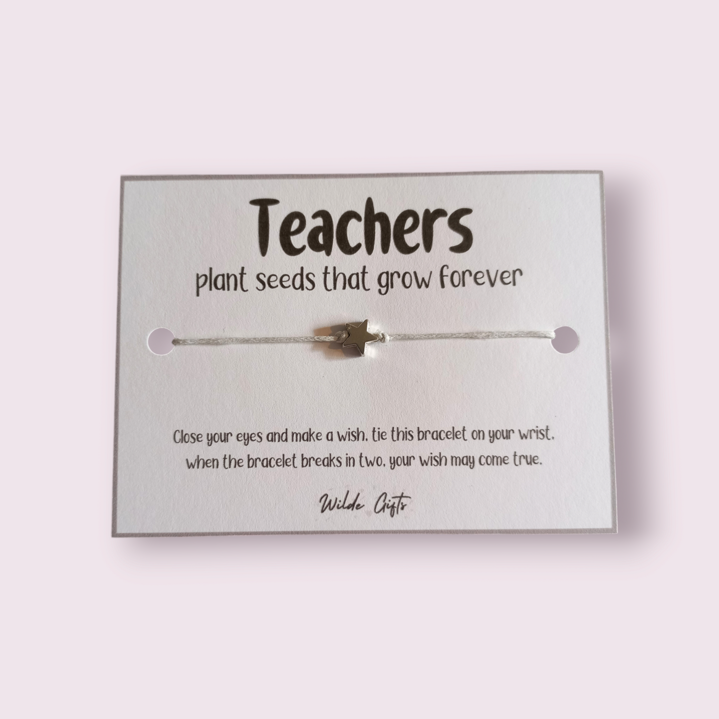 Teachers plant seeds that grow forever wish bracelet (WB753)