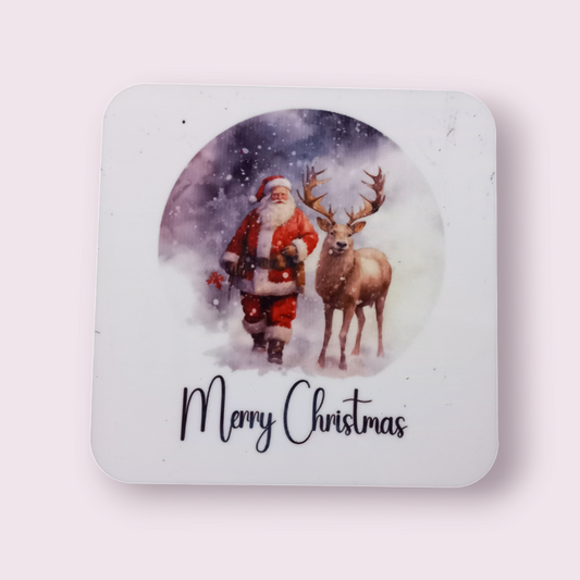 santa and reindeer coaster - Wilde Gifts 